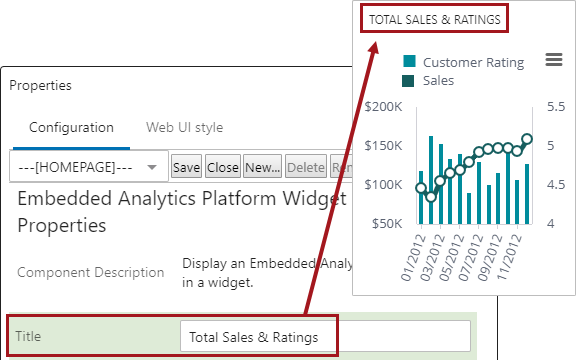 Embedded Analytics Platform Web UI Widget Component