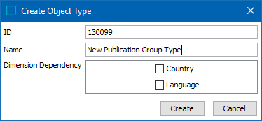 Creating a Publication Group Object Type