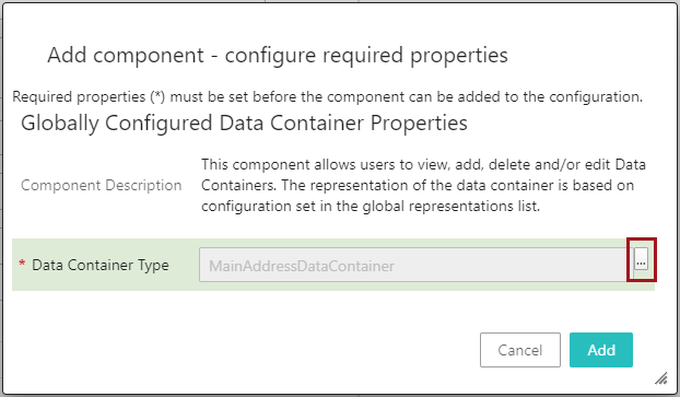 Globally Configured Data Container