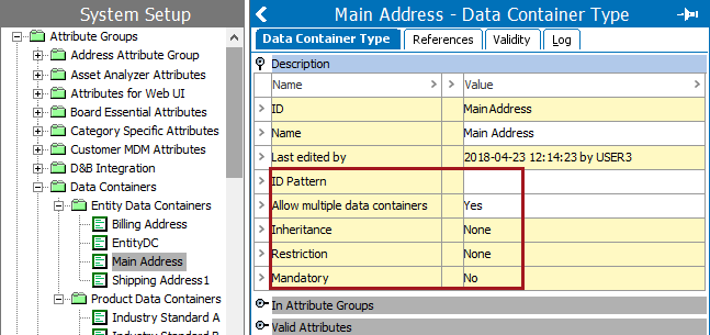 Setting Up Data Container Types in Workbench