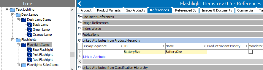 Creating a Product Attribute Link