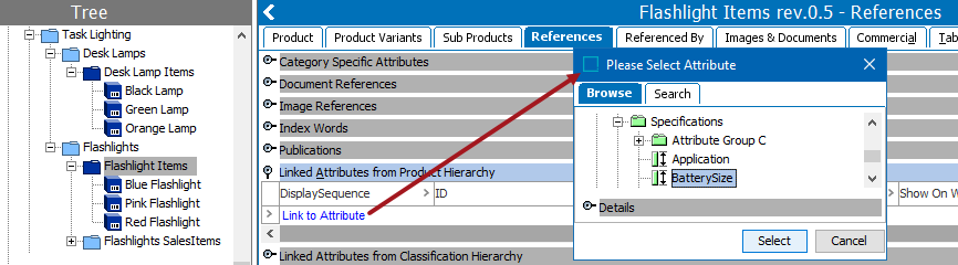 Creating a Product Attribute Link