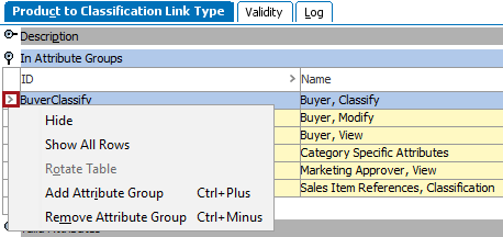 Maintaining a Product to Classification Link Type