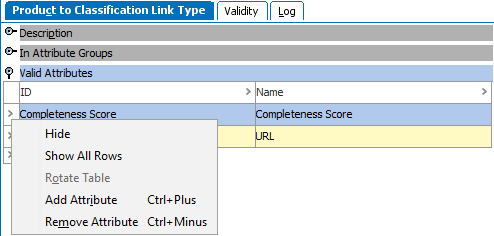 Maintaining a Product to Classification Link Type
