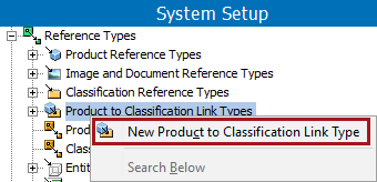 Creating a Product to Classification Link Type