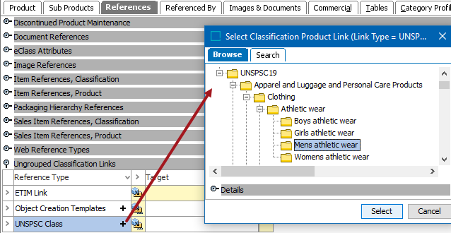 Creating a Product to Classification Link