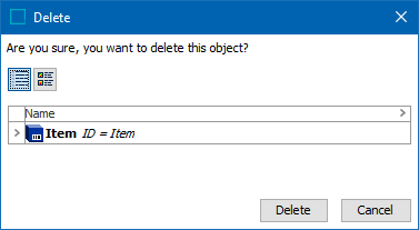 Delete Object Dialog Deleting an Object Type