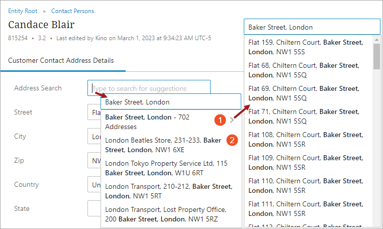 Web UI Configure and Use Address Typeahead