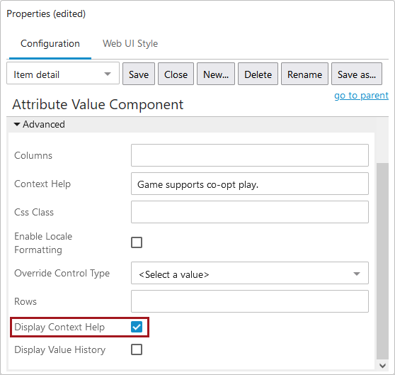 Attribute Help Text in Web UI