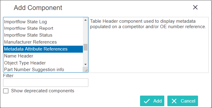 Configuring the Metadata Attribute References Component