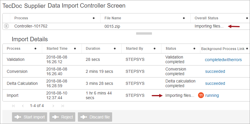Importing Supplier Data Files via Web UI