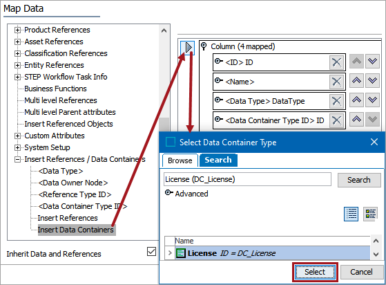 Insert Data Containers - Data Source Outbound