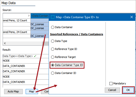 Data Container Type ID - Map Inbound