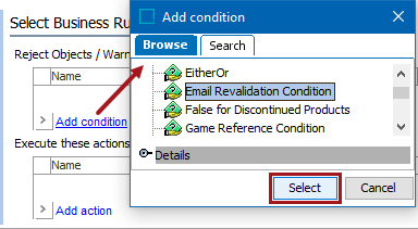 Import Manager - Select Business Rules