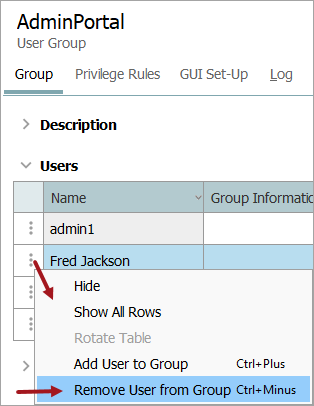 User Left Group Working with Users