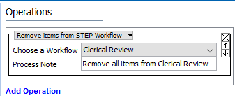 Workflow: Remove Items from STEP Workflow Operation