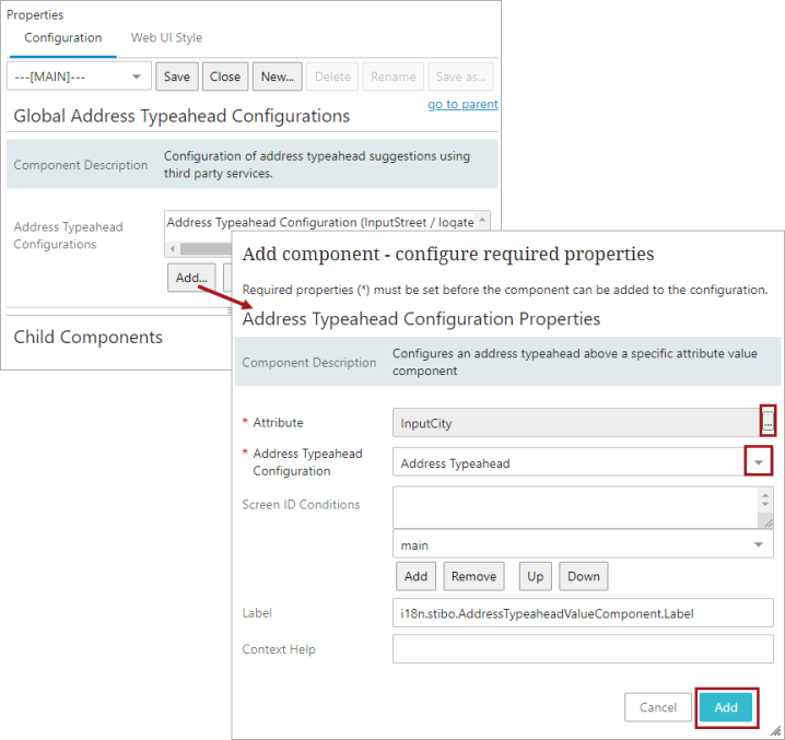 Web UI Configure and Use Address Typeahead