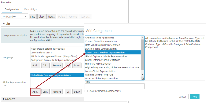 Globally Configured Multi Edit Data Container