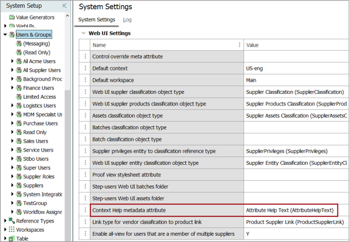 Attribute Help Text in Web UI