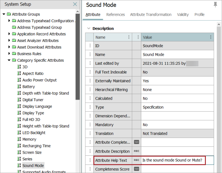 Attribute Help Text in Web UI