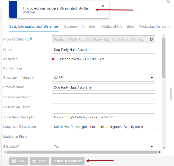 Initiating Objects in a Workflow using Web UI
