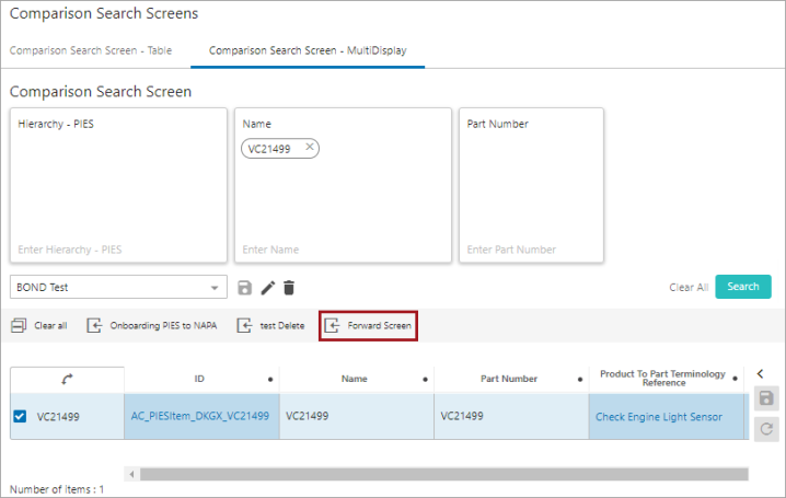Forward Screen Action Component