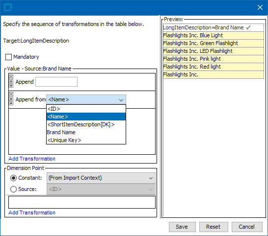 Concatenate into Single-Valued Data Example