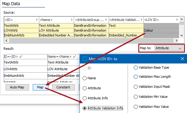 Attribute Validation Info - Map Inbound