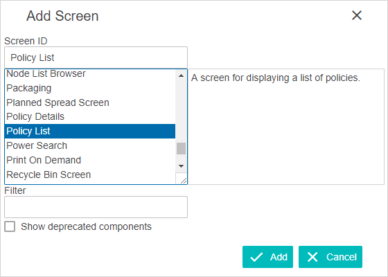 Web UI Configurations for Policies