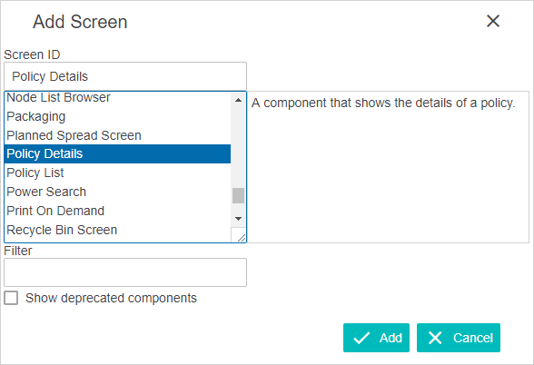 Web UI Configurations for Policies
