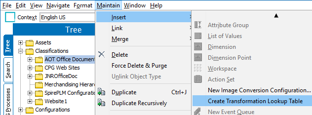 Creating a Transformation Lookup Table