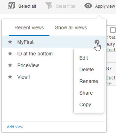 User Configurable Views