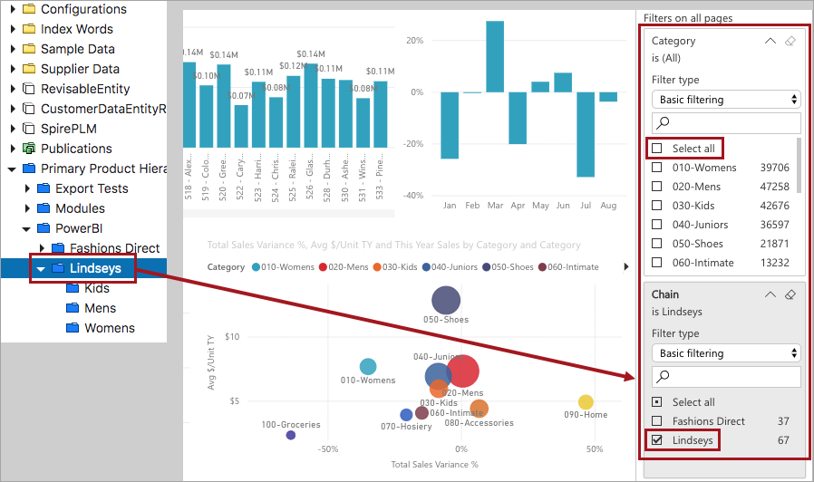 Example Power BI Report Filters