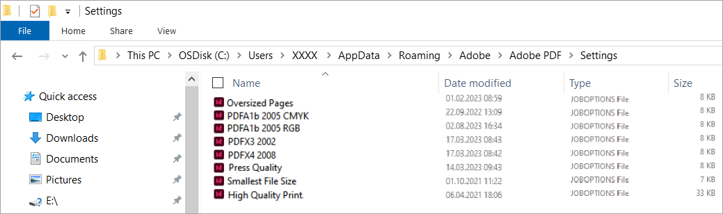 Setting Up PDF Profiles (Presets) for the InDesign Server