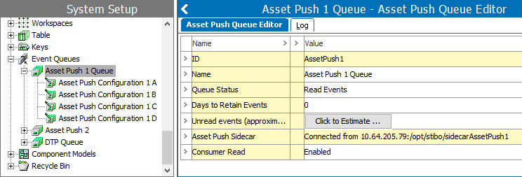 Creating and Maintaining Asset Push Event Queues