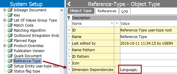 Dimension Dependent Reference and Link Types