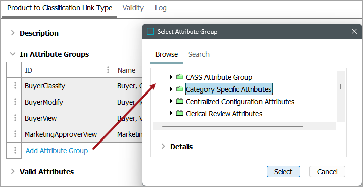Maintaining a Product to Classification Link Type
