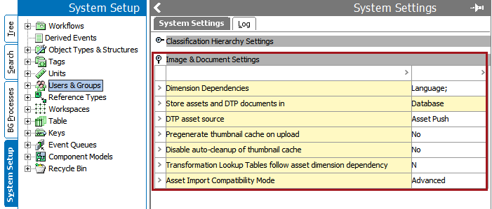 Image and Document Settings