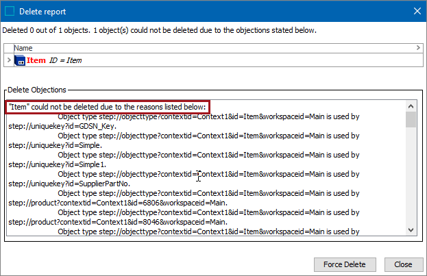 Delete Object Dialog Deleting an Object Type