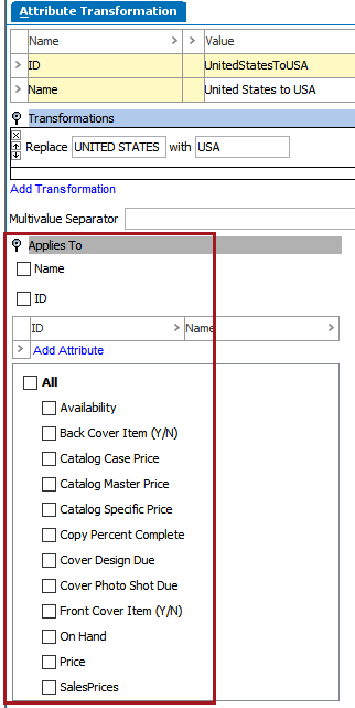 Applying Attribute Transformations to Table Content