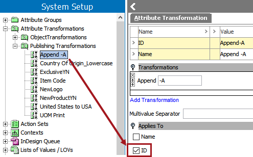 Applying Attribute Transformations to Table Content