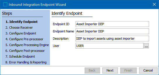Asset Importer Inbound Integration Endpoint Configuration