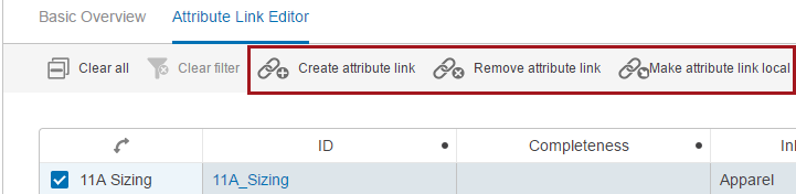 Configuring the Attribute Link Editor Screen