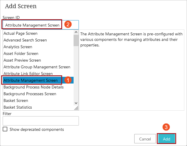 Attribute Management Screen