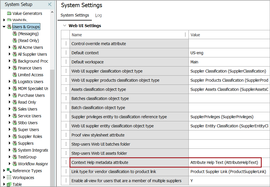Attribute Help Text in Web UI