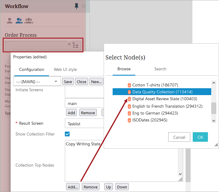 Status Selector in the Global Navigation Panel