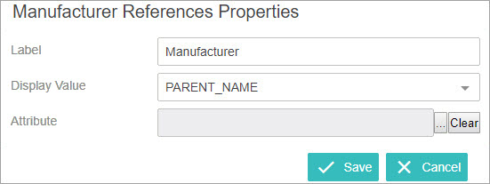 Configuring the Part Number References Component