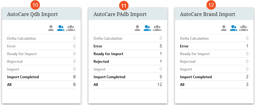 Web UI Status Selectors & Import Control Panel Screens