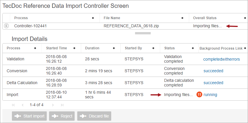 Importing Reference Data Files via Web UI