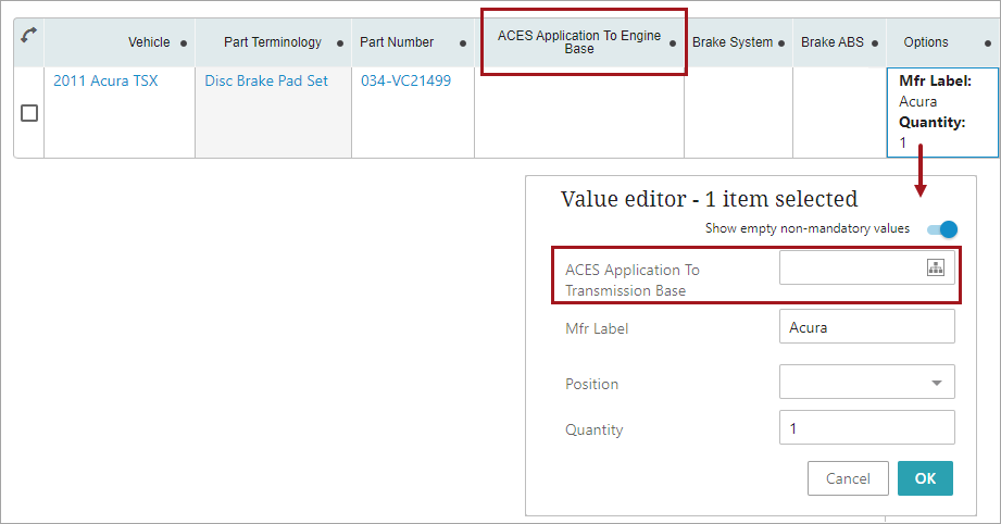 Application Condition Header Components